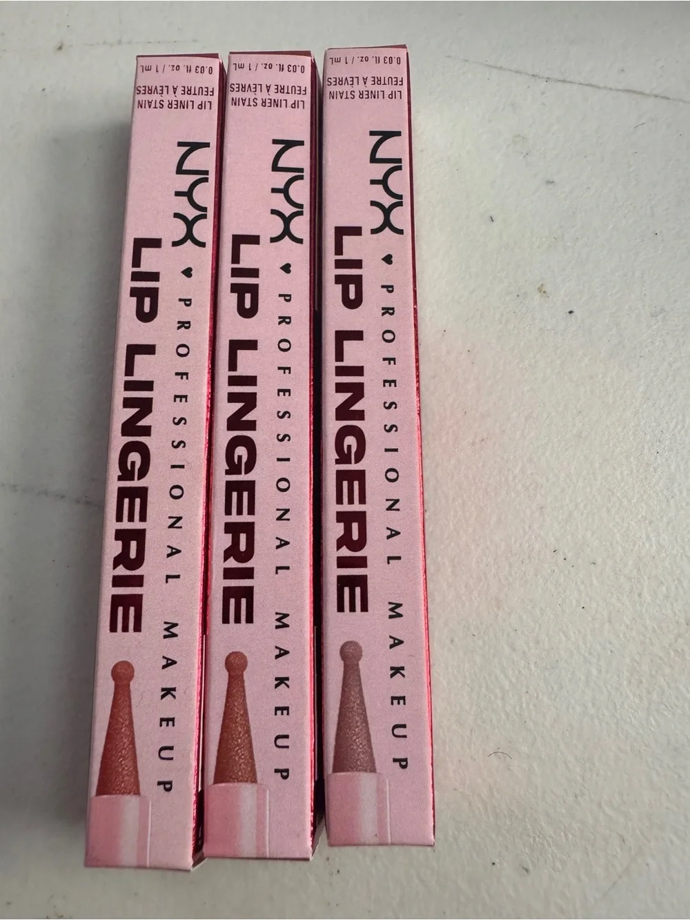 NIB NYX PROFESSIONAL MAKEUP LIP LINGERIE 3-PIECE LIP LINER STAIN SET 💋